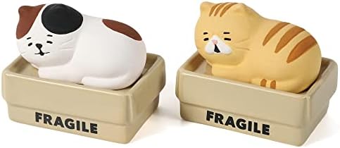 חתול מפזר אבן בקופסה [מעוצב ביפן] מפזר פסיבי לא חשמלי לשמן אתרי, ארומתרפיה ואוהבי חתולים